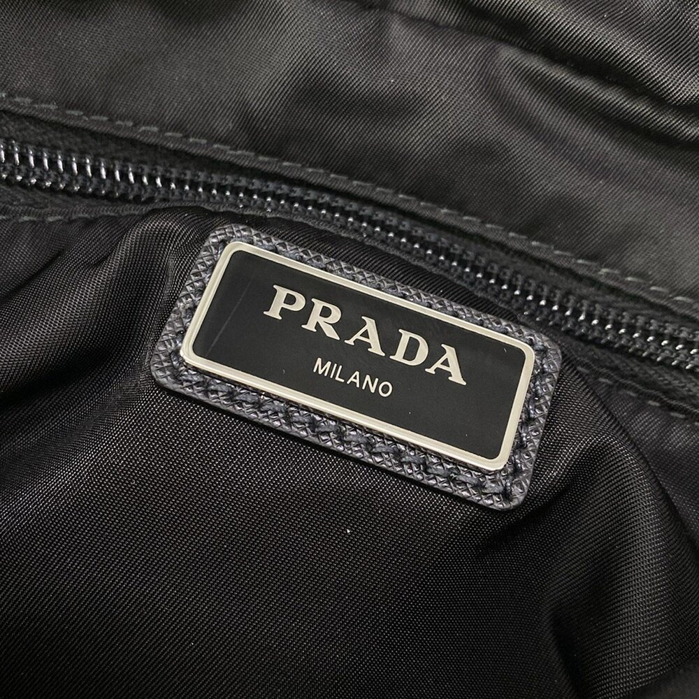 Prada Shoulder Bag 2VH043 Black Navy Multi Nylon Leather - Picture 9 of 15